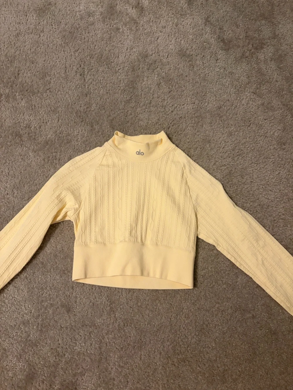 Alo Yoga Yellow Seamless Cable Knit Top